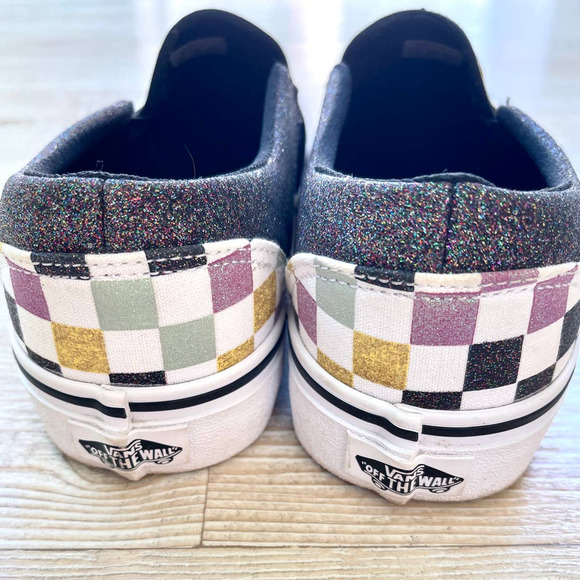 Vans Classic Black and White Canvas Sneakers - Picture 7 of 9